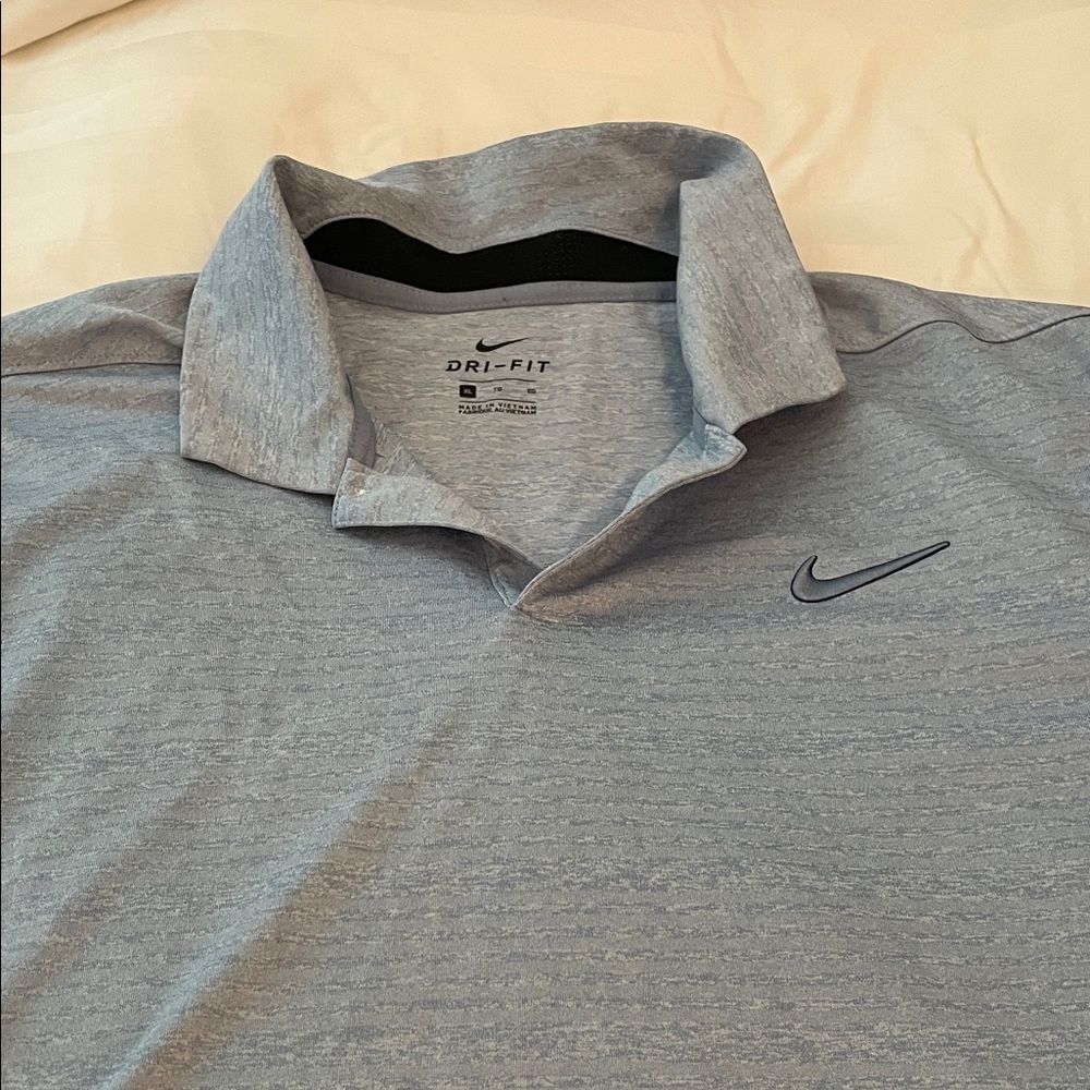 Nike Men's Blue Gray Dri-FIT Polo Shirt